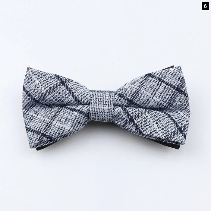 Classic Plaid Bowtie Adjustable Neckwear For Mens Fashion For Weddings And Parties