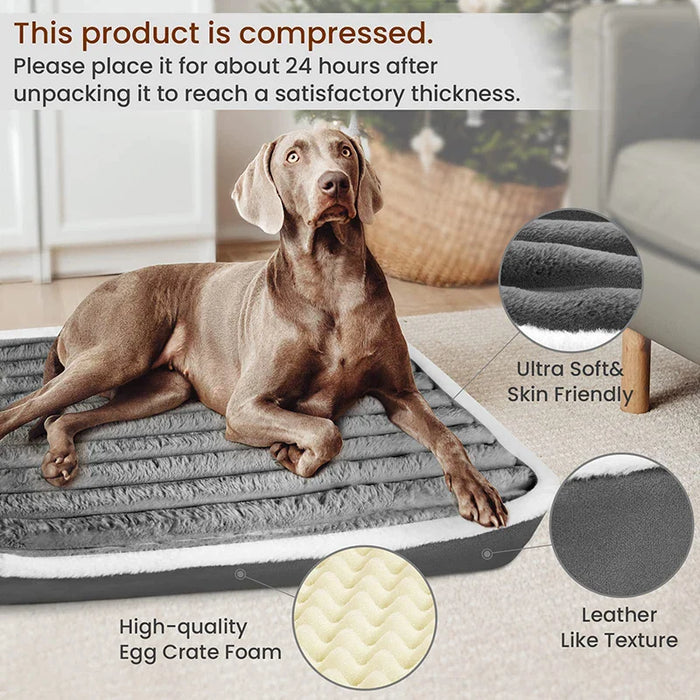 Soft Orthopedic Dog Bed Washable Nonslip Egg Crate Foam Kennel Pad Pet Sleeping Mat Cushion