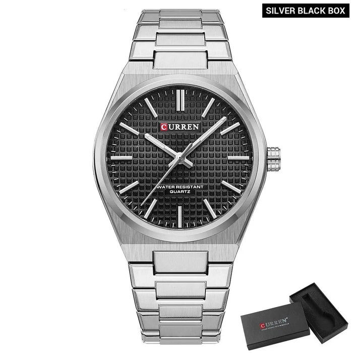 Casual Minimalista Quartz Men'S Watches Fashion Business Stainless Steel Band Wristwatches Male Clock