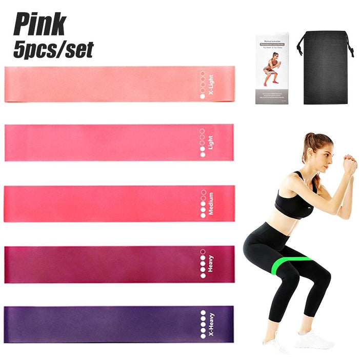 5Pcs Elastic Body Shaping Slimming Stretch Resistance Band For Yoga Gym