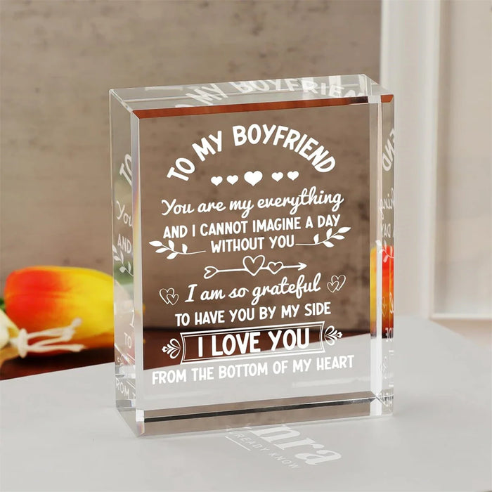 1 Year Anniversary Crystal Plaque For Boyfriend Desk Decor Gift