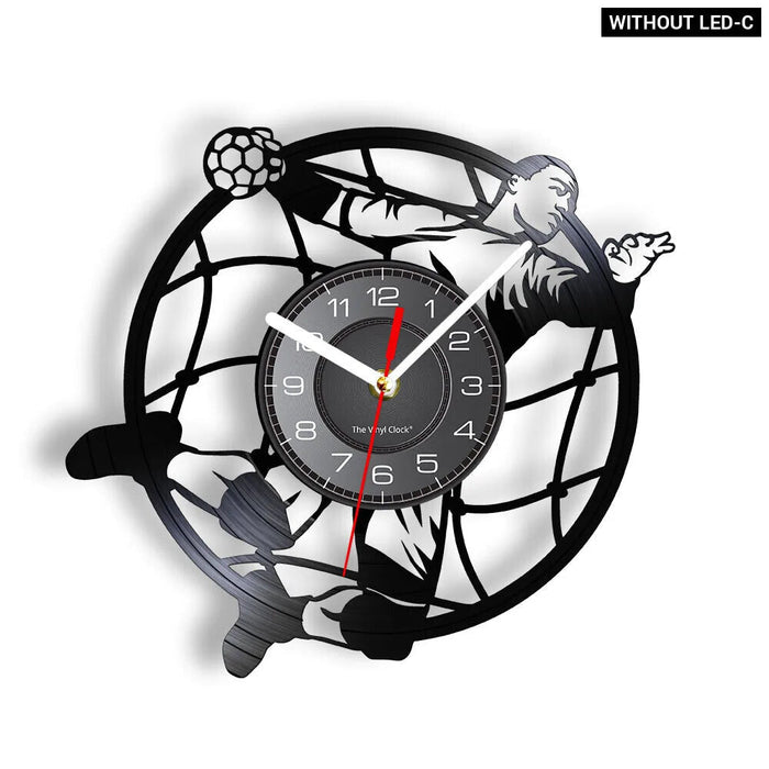 Silhouette Handball Vinyl Record Wall Clock