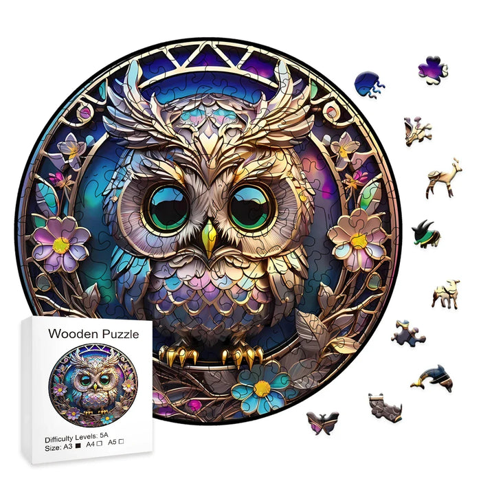 Wooden Owl Puzzle Set