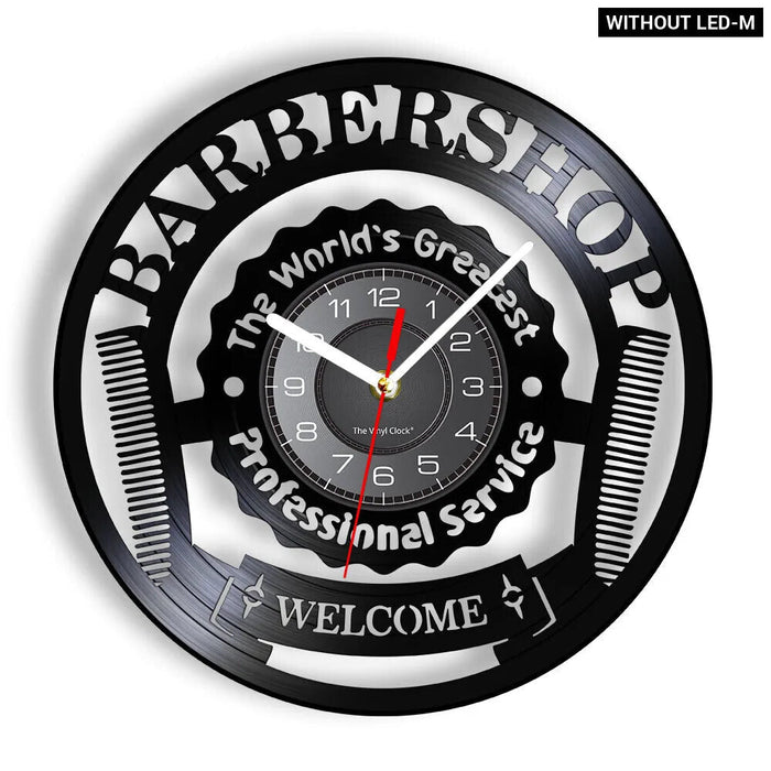 Barber Shop Vinyl Record Wall Clock