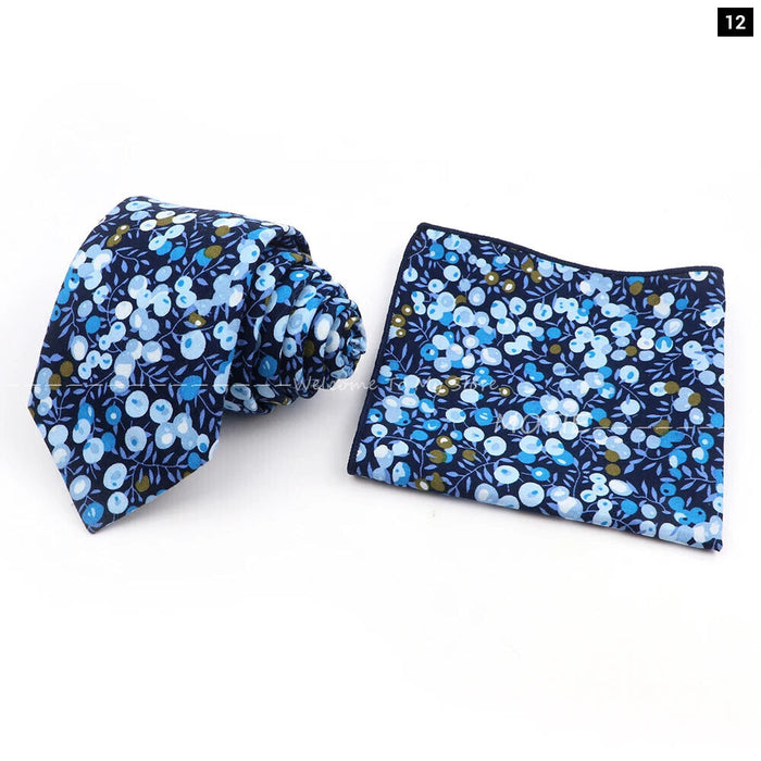 Floral Cotton Tie Set For Parties And Daily Wear