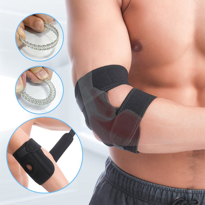 1/2Pcs Adjustable Elbow Brace Support With Spring Stabilizer For Golfers Tennis Elbow Arthritis