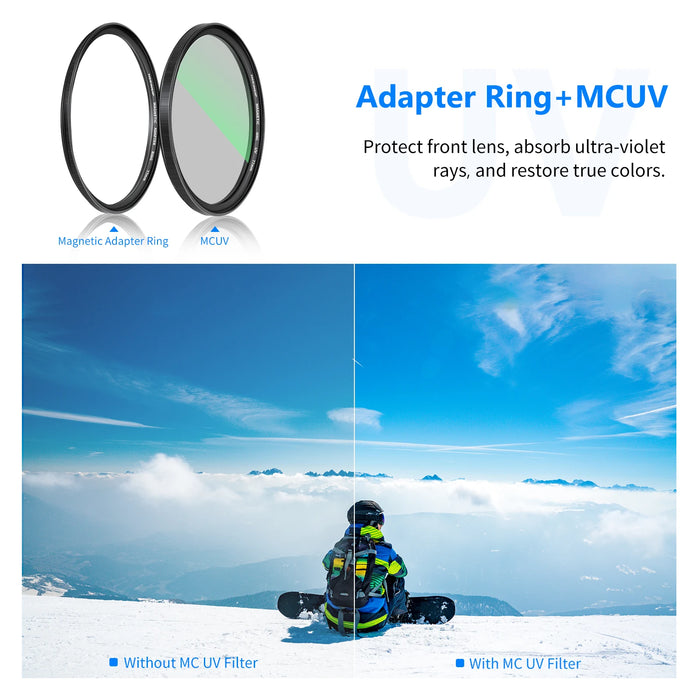 4 In 1 Magnetic Lens Filter Kit Nd1000 Mcuv Cpl Adapter Ring 42 Layer Coating Hd Optical Glass