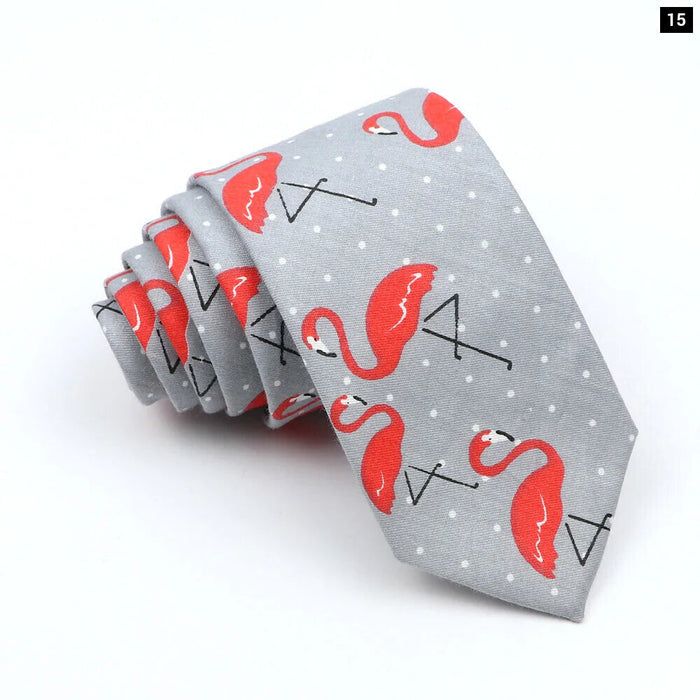 Cartoon Neck Ties For Men Slim Casual Cotton For Weddings And Parties