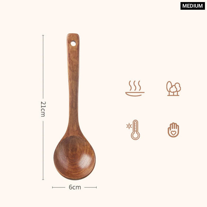 Handmade Natural Wood Utensils For Nonstick Cookware