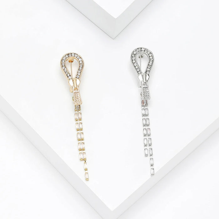 Korean Fashion Rhinestone Tassel Brooch For Women Jewelry