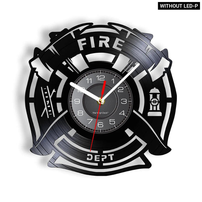 Firefighter Wall Clock With Maltese Cross Design