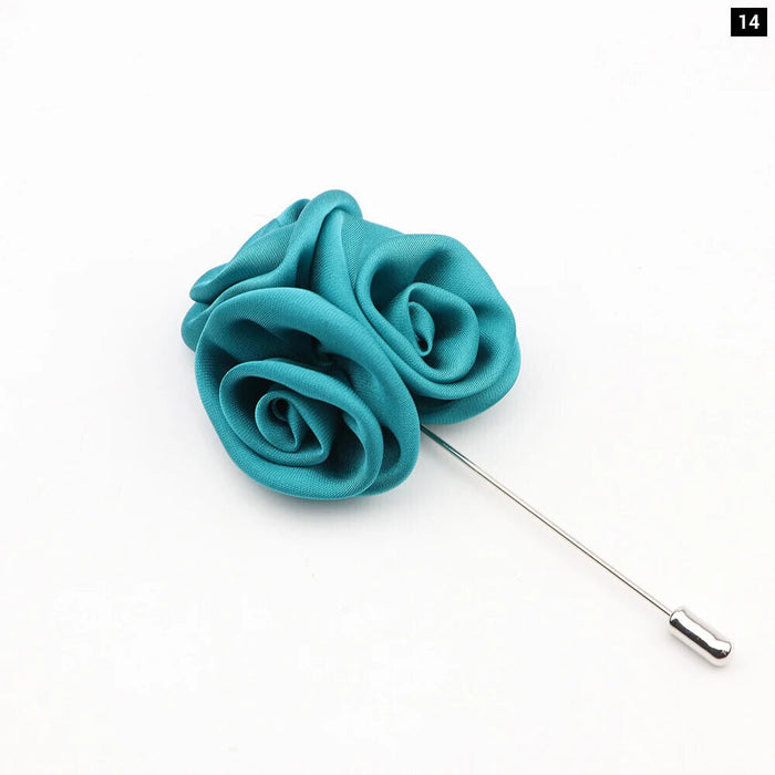 17 Colour Mens Handmade Floral Lapel Pin For Weddings