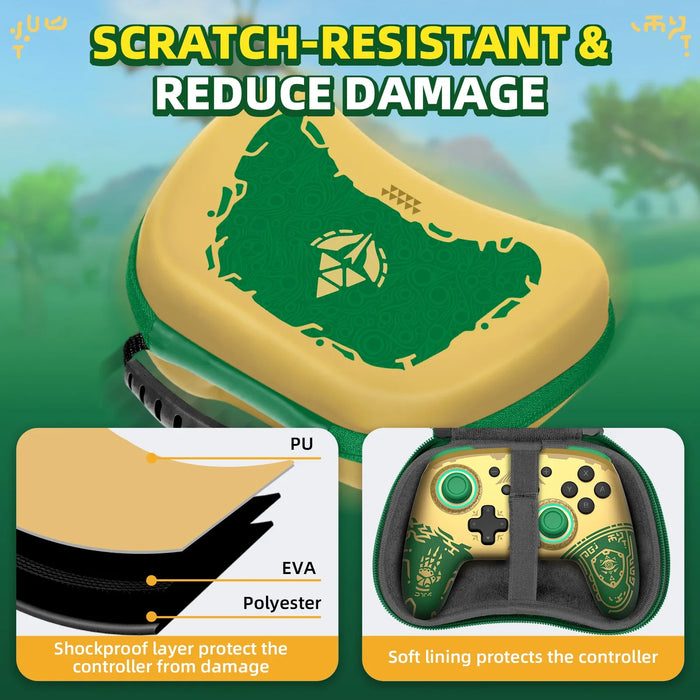 Golden-Green Controller Storage Bag Compatible Pro Controller