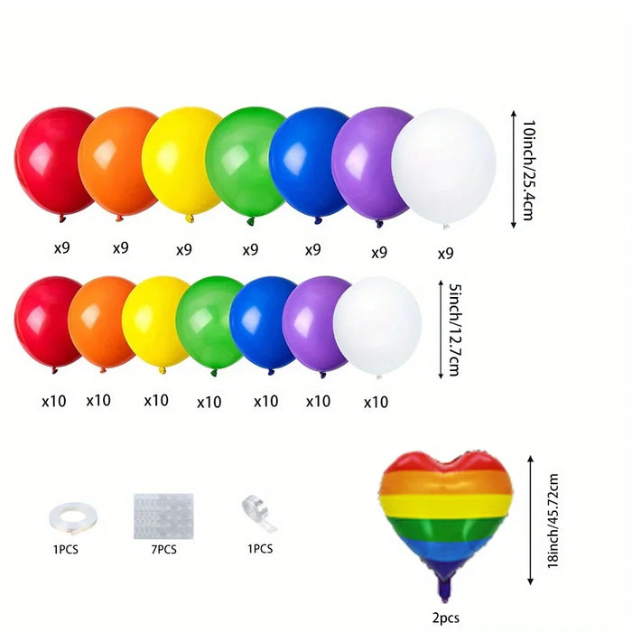 144 Pride Moon Rainbow Birthday Balloon Set For Wedding Party Anniversary Graduation Decoration Theme Festival Decoration