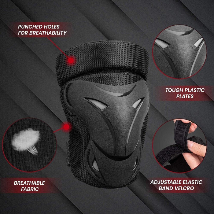 6Pcs Adult/Child Knee Elbow Pad Wrist Guard Protective Gear Set for Roller Skating Skateboard