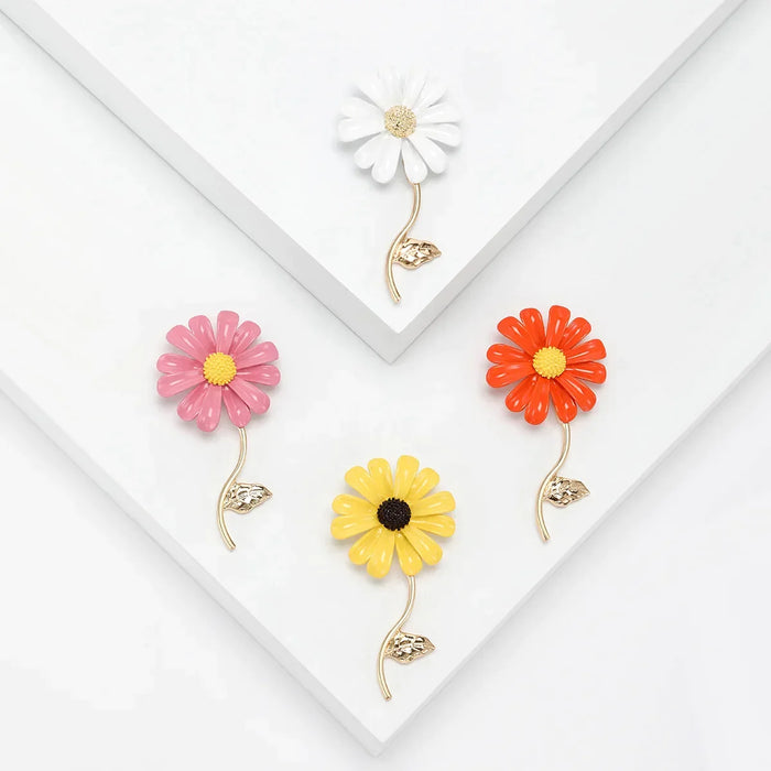 Korean Style Daisy Resin Flower Brooches Luxury Office Party Jewelry