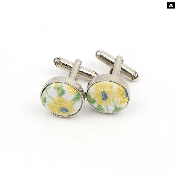 Floral Metal Cufflinks Daily Wear Accessory