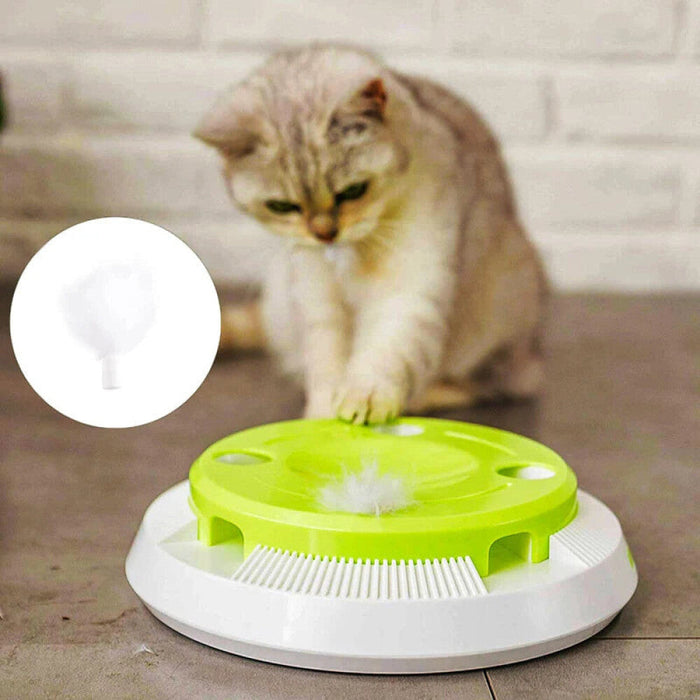 Interactive Cat Toy Electric Flutter Rotating Kitten Exercise Toy With Feather