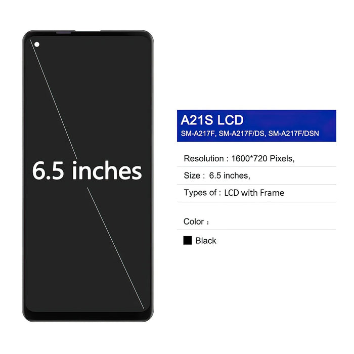 Samsung A21s Lcd Display With Touch Screen And Frame