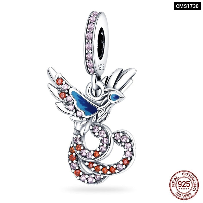 Fit Pandora 925 Original Bracelet 925 Sterling Silver Flower Bird Series Charms Beads For Women DIY Jewelrys Making