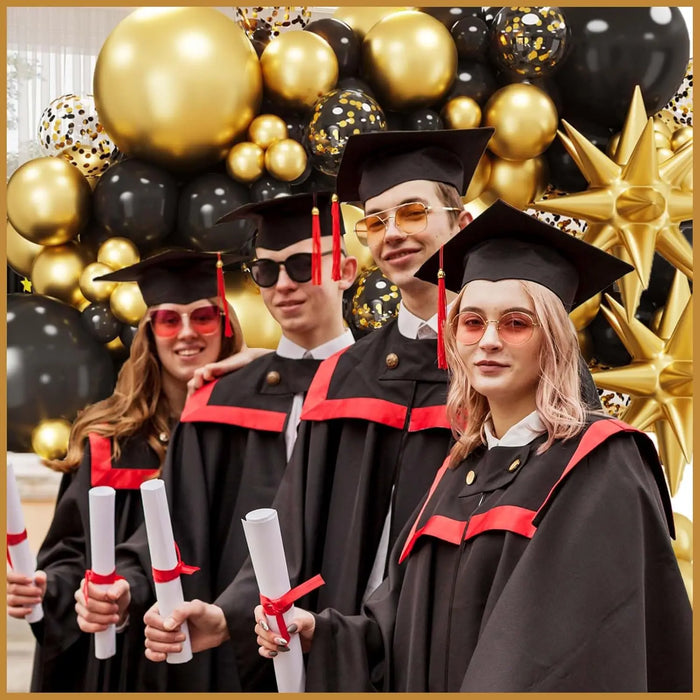 140Pcs Golden Balloon Wreath Arch Set Graduation Birthday Party Anniversary Business Celebration Spring / Summer Decoration