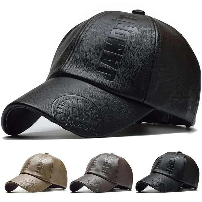 Adjustable Leather Baseball Cap / Hat For Outdoor Wear