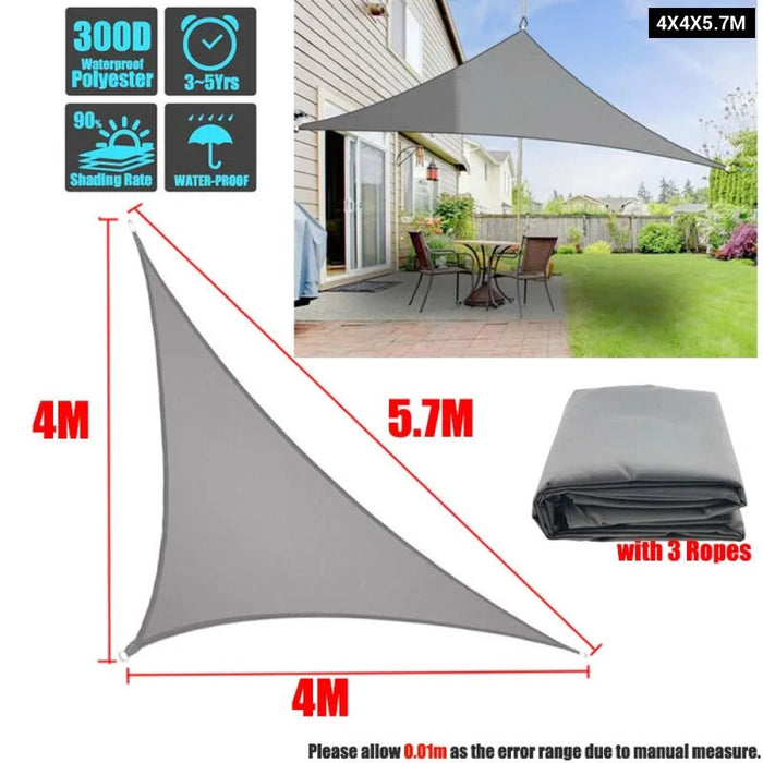 Waterproof Polyester Square Rectangle Shade Sail Garden Terrace Canopy Swimming Sun Shade Awning 285Gsm