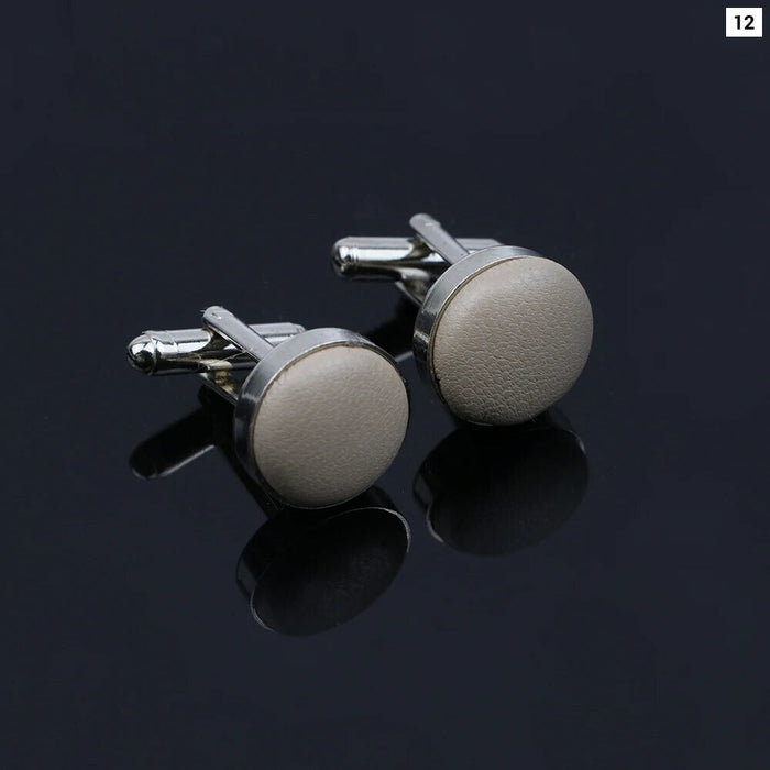 Solid Colour Cufflinks Mens Wedding Accessory