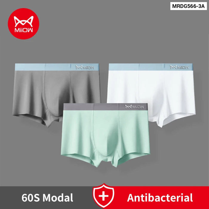 Pack Of 3 Antibacterial Mens Boxers Breathable