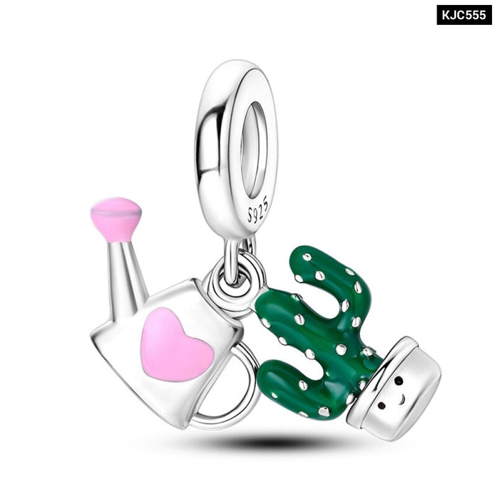 Spring Series Charms Beads 925 Silver Flower Birds Butterfly Pendent Fit Original Pandora Bracelet Jewelry