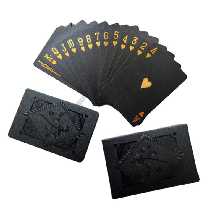 Black Gold Playing Cards Waterproof Poker Suit For Magic Board Games And Gifts