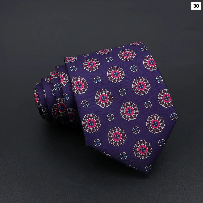 Super Soft Paisley Necktie 7Cm Slim Business Tie For Men