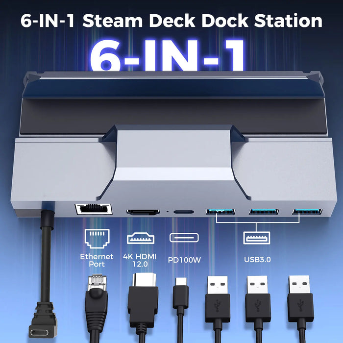 Steam Deck Aluminum Docking Station Multi-Function Charging Video Converter Compatible Steamdeck Nintendo Switch/Oled