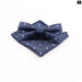 Blue Paisley Bowtie Set Polyester Skinny Pocket Square