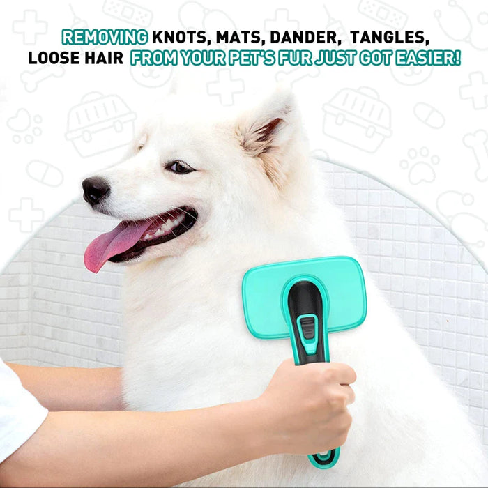 Self Cleaning Slicker Dog Brush Com