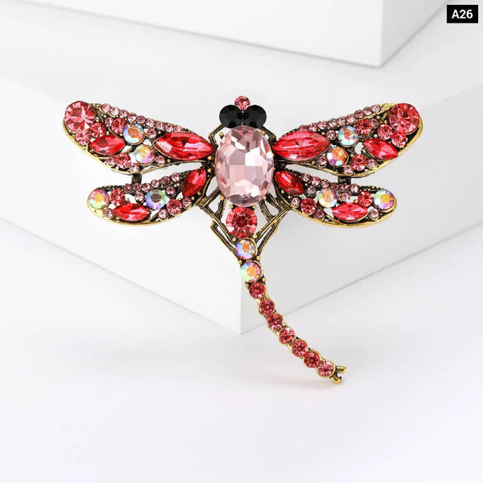 7 Colour Dragonflies Rhinestone Brooch For Women Luxury Accessory