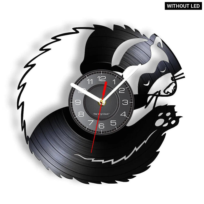 Woodland Ferret Vinyl Record Clock