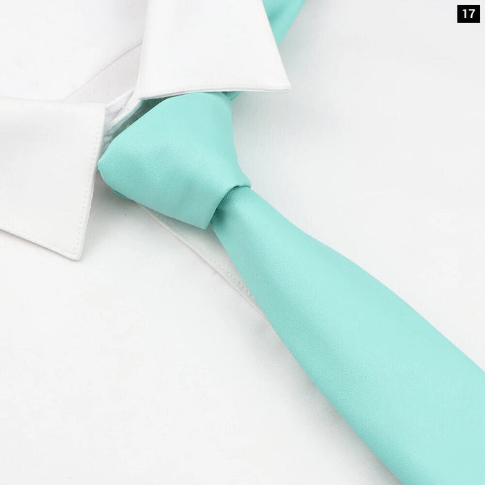 Colourful Pu Leather Ties For Men Weddings And Business