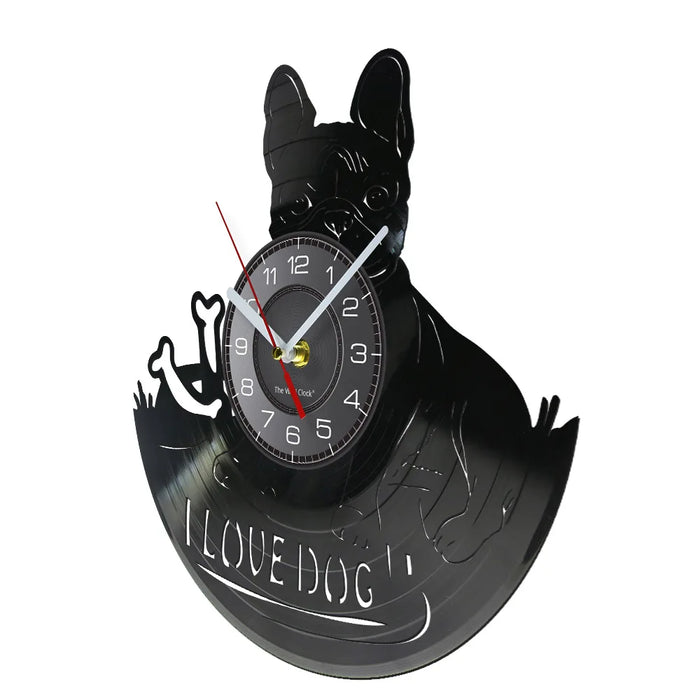 French Bulldog Vinyl Record Clock