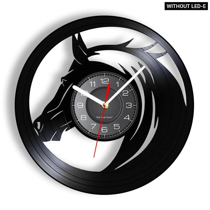 Horse Head Vinyl Record Wall Clock