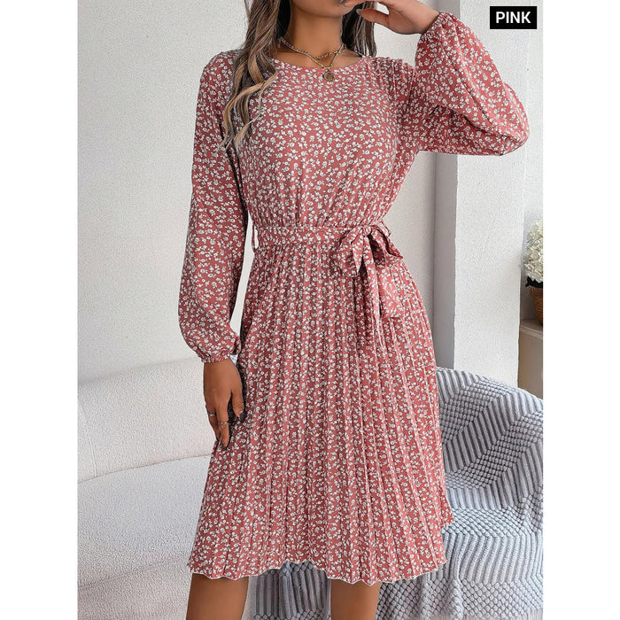Floral Pleated Dresses For Women