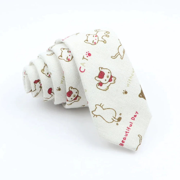 Floral Animal Print Linen Tie For Weddings And Parties