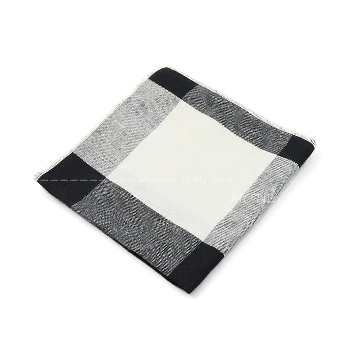 Classic Cotton Plaid Hankerchiefs For Weddings