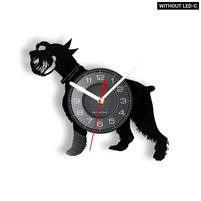 Mini Schnauzer Dog Vinyl Record Wall Clock