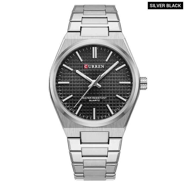 Stainless Steel Strap Waterproof Wristwatches With Luminous Hands For Men