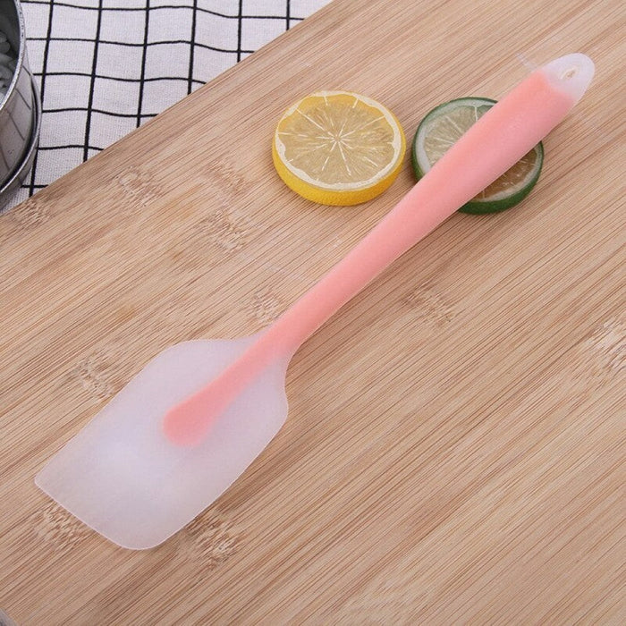 2pcs Silicone Scraper Cream Scraper Cake Scraper Baking Tool Semi Transparent Handle High Temperature Resistant