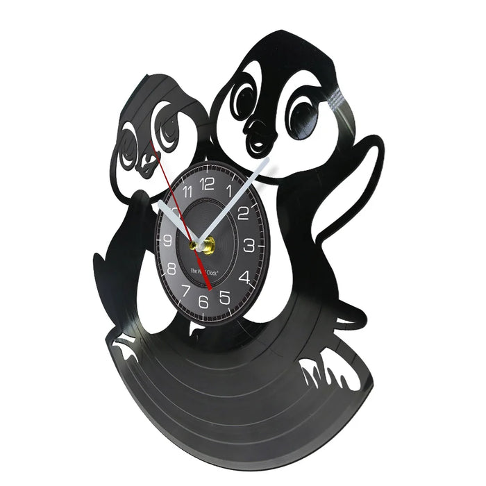 Penguin Vinyl Record Wall Clock