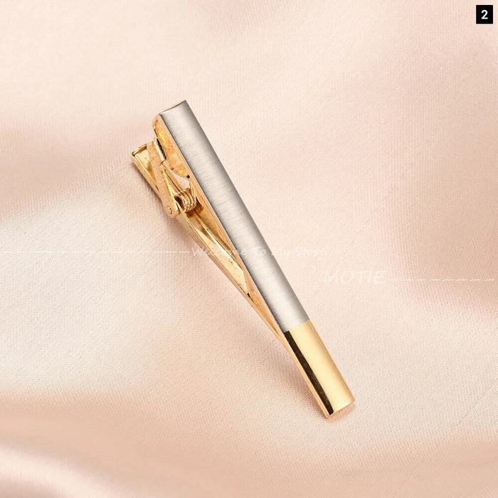 Stainless Steel Necktie Clip Golden And Silver