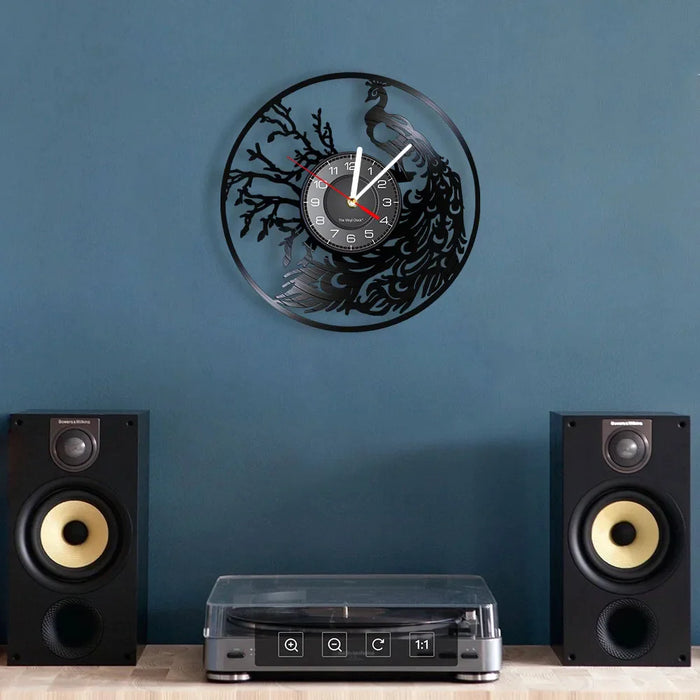 Peacock Feather Wall Clock