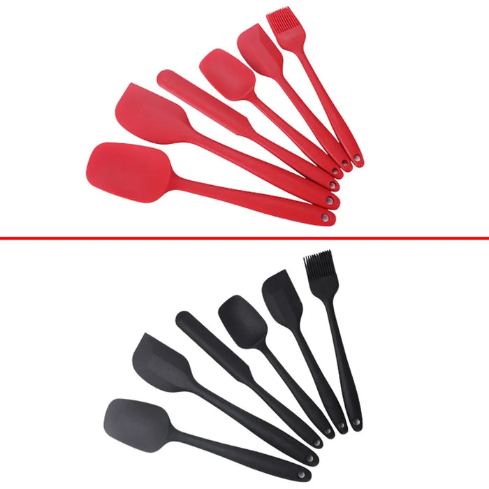 6 Piece Silicone Spatula Set For Cooking And Baking